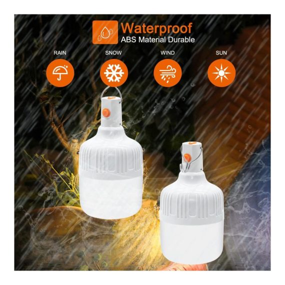 Campinglaternen Set - 2 Stück LED Lampen Tragbar USB Wiederaufladbar Dimmbar Wasserdicht - Ideale Lichtquelle für Wandern Garten Outdoor-Aktivitäten