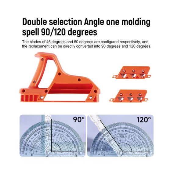 Einhandhobel für Gipskartonplatten mit Schnellschneider Kantenhobel und drei Klingen – Gipskarton-Fasenschneider für präzise Schnitte bei 45 ° und 60 °