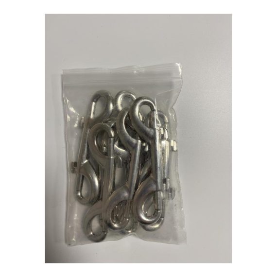 Edelstahl Doppelkarabinerhaken-Set (8 Stück) - Bolzenschnapper mit Federhaken 88 mm - Ideal für Hundeleine Wassereimer Klettern Camping - Zinklegierung Doppel Ended Bolzen Gerader Wirbel Gurtband-Schnapphaken