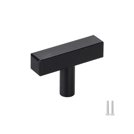 10 Stück Schwarze Edelstahl Möbelgriffe - Schrankgriffe für Sideboard Küche Schrank Schubladen - Kein Bohrlochabstand
