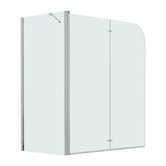 120x68x130 cm Duschkabine & Duschwand Set - Faltbar | Badewannenaufsatz aus ESG 4mm Sicherheitsglas