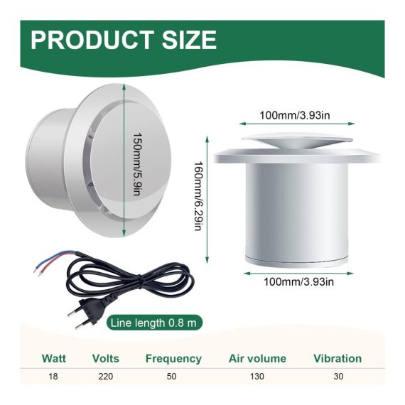 Leiser 100mm Badlüfter mit 15W RüCkstauklappe und 100m³/H Luftstrom - Ideal füR Badezimmer