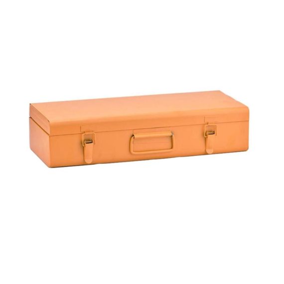 Multifunktions-Werkzeugkasten Verdickter Eisenkasten für sichere Aufbewahrung - Robuste Tragbox in Orange (40 * 15.7 * 8.4cm