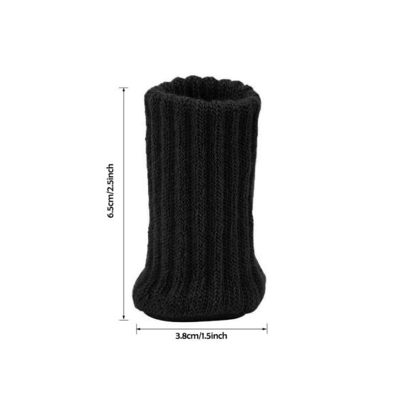 24 Stück schwarze Schutzkappen MERYSAN - Elastische Stuhlbeinsocken mit Filzpads für rutschfesten Fußbodenschutz