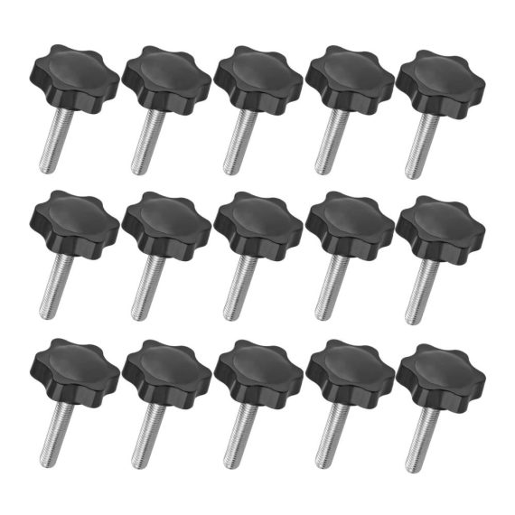 M6 Sterngriff Rändelschrauben - 15 Stück Sternschrauben M6 x 40MM mit Griff Gewinde Klemmknopf für Maschinen und Industrieausrüstung