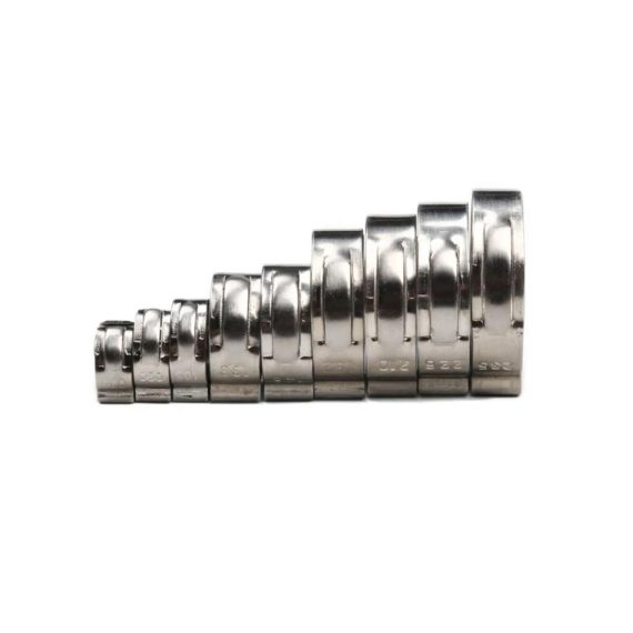 130 Stufenlose Einzelohr-Schlauchschellen aus 304 Edelstahl + Klemmzange | Rohrschellen-Set für Schläuche 7–21mm | Cinch-Klemmringe inklusive