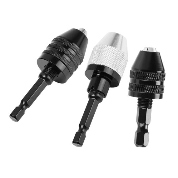 1/4 Sechskantschaft Bohrfutter Set - Schnellspannadapter für effizientes Bohren - 3-teiliges Bohrmaschinen Zubehör-Kit