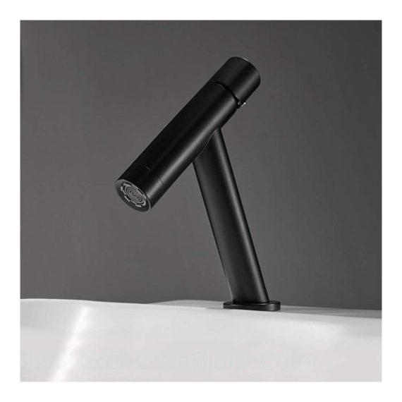 Badezimmerarmatur mit Einhebelsteuerung aus Messing - Moderne Einloch-Waschtischarmatur mit Keramikkartusche für Kalt- und Warmwasser in stilvollem Design (Color A