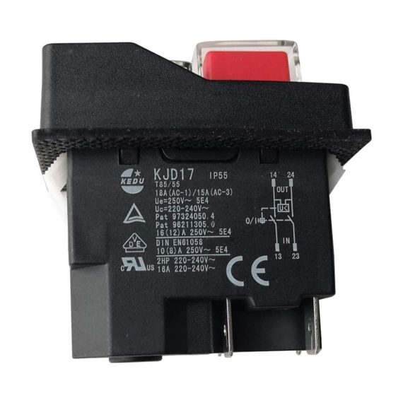 220V Elektromagnetischer Druckschalter KJD17 für den Garten - 4-poliger Druckknopfschalter mit Klemmen