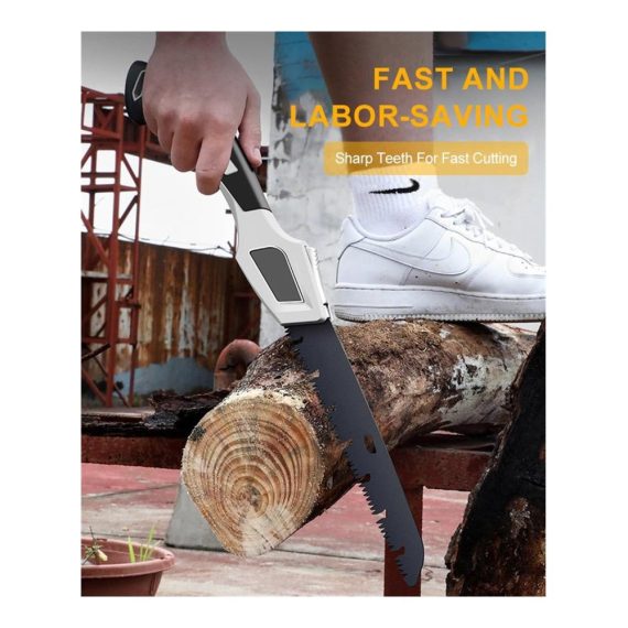Multifunktionale Astsäge mit Bügelsäge für präzises Holzsägen - Ideale Baumfällsäge für Garten und Camping (Größe L