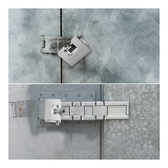 WAIZHIUA Heavy Duty Vorhängeschloss - Sicheres Rechteckiges Container-Schloss aus Gehärtetem Edelstahl (94mm) - Inklusive 4 Schlüssel für Garage Container Lager und Schuppen
