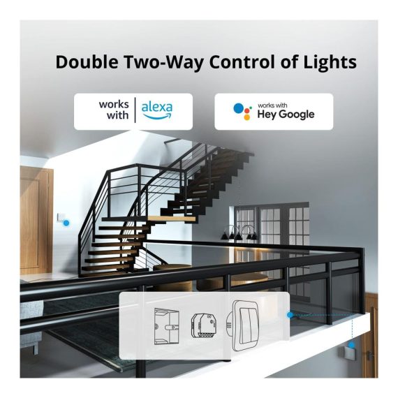 SONOFF DualR3 Wlan Rollladensteuerung - Smart Schalter für Garagentor mit Messfunktion 2Wege 2Gang Relais Modul 3 Arbeitsmodi Fernbedienung Licht- und Fensterlädensteuerung Alexa/Google Home/Siri Kompatibel