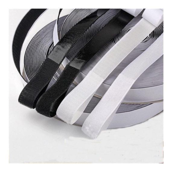 Selbstklebendes Nylon-Befestigungsband Haken und Schlaufen - rund runder Aufkleber weiß/schwarz Münzen starker Kleber (10/15/20/30 mm) - 1 Paar 1 Meter - Vielseitige Befestigungslösung für Haushalt und Handwerk - Selbstklebendes Gewebeband für mühelose Anbringung und sicheren Halt
