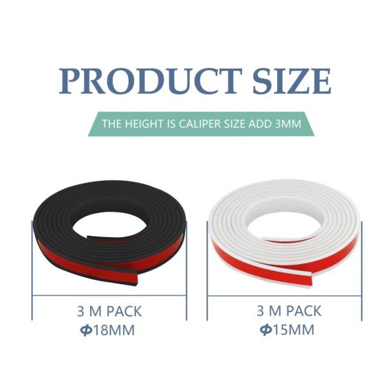 Malerkrepp 15mm U-Form Selbstverriegelnde Furnierkantenbänder mit PTE Beschichtung Selbstklebende Kantenbänder für DIY Möbelprojekte - 15mm/3m Weiß