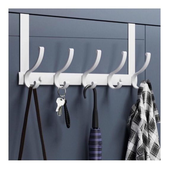 Matt Weiß Türhakenleiste für Mehrzwecknutzung Türhaken Gerhannery - Platzsparende Türgarderobe & Handtuchhalter ohne Bohren für Garderobe Badezimmer & mehr