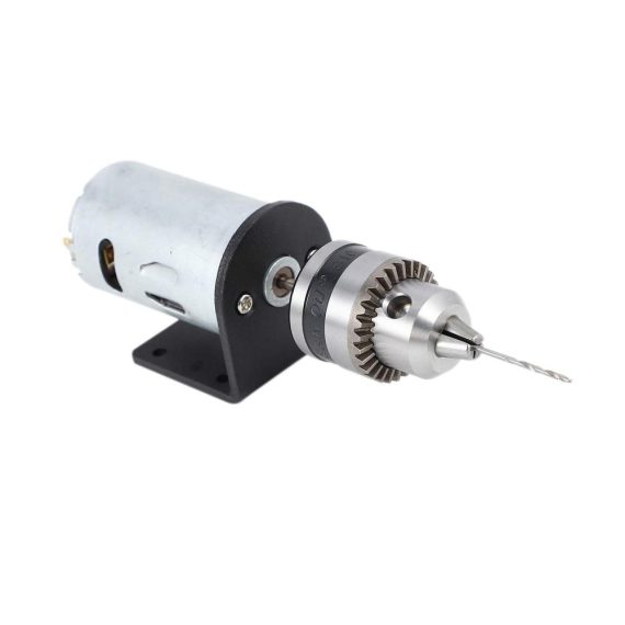 DC 12-36V Miniatur Handbohrfutter und Halterung mit Dreh-555 Motor - Kompaktes Bohrfutter-Set für präzise Arbeiten