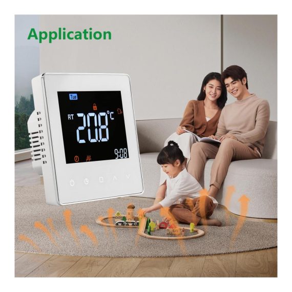 24V Digitaler Thermostat für Fußbodenheizung - Programmierbare Steuerung farbenfrohes Display Innenbereich geeignet