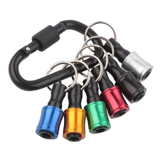 Hexagonal Screwdriver Set with Portable Bit Holder Keychain and Extension Bar - 12pcs Lightweight Drill Screw Adapter Kit for Hiking and Outdoor Activities