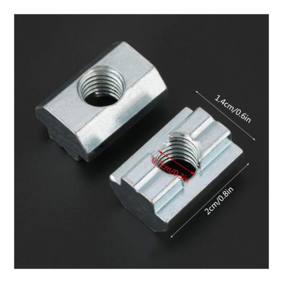 Verzinkte T-Nut-Schiebemutter aus Kohlenstoffstahl für Aluminiumprofile - M8 (Nationaler Standard 40 Typ