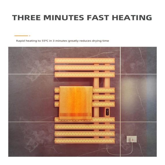 Elektrischer Handtuchheizkörper 500x1100mm Anthrazit IP45 Wasserdicht - Energiesparendes Badheizgerät mit Thermostat LCD Touch Anzeige (380W