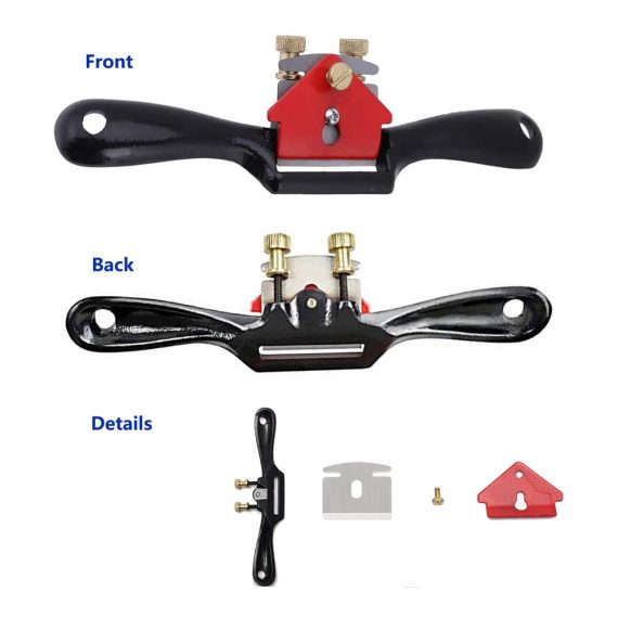 Premium 210 mm XPOOP Schweifhobel - Robuster Holzbearbeitungs-Hobel mit verstellbarer Schneidklinge inklusive 8 Ersatzklingen - Handhobel für präzises Handtrimmen und Hobeln - Perfektes Werkzeug für DIY-Projekte
