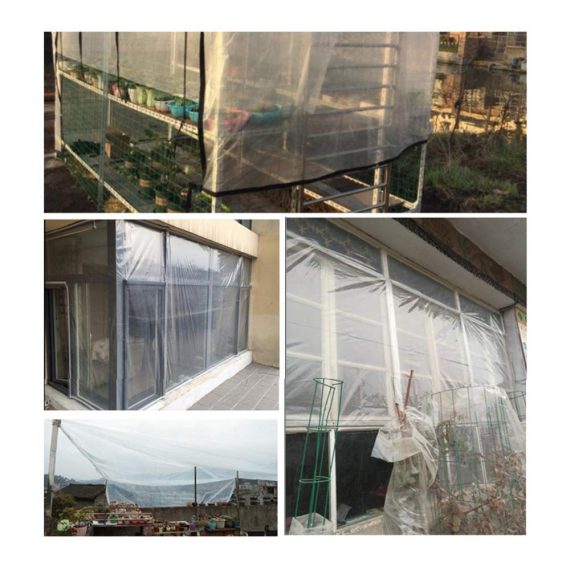 Abdeckplane 2x3m Transparent - Wasserdicht Strapazierfähig Regenfest - Kunststoff mit Metallösen für Camping Bodenpflanzen Überdachung - Inklusive Bungee-Bälle