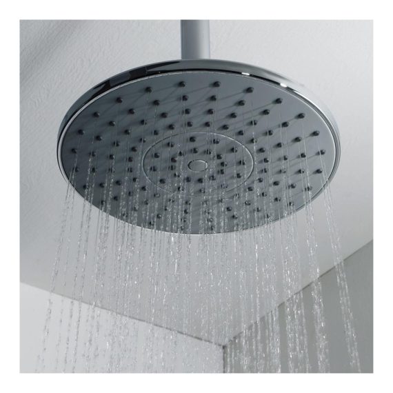 23 cm Einbauduschkopf - Regendusche mit Druckverstärkung Anti-Kalk-Düsen Hochglänzendes Chrom-Finish