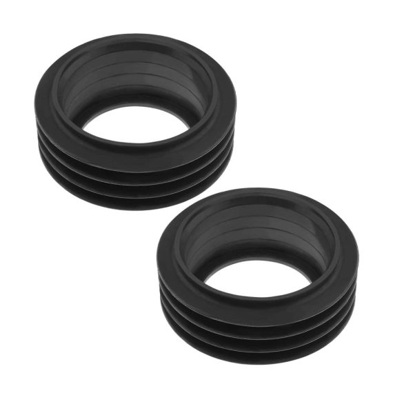 2er Set Hochwertige Gummimanschetten für Spülkästen - Dichtungen für 48-50mm Spülrohr & 58-60mm Abflussrohr inkl. Toiletteneinlass Spülventil & Rohr - Toilettenzubehör für optimale Funktion