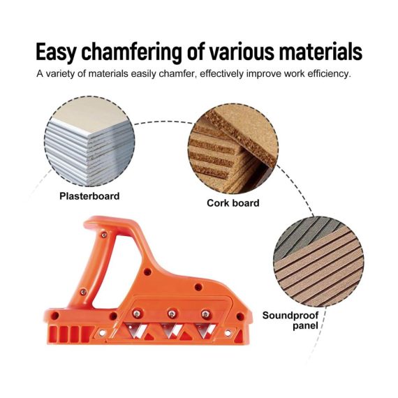 Gipskarton-Schneider mit Einhandhobel Präzises Handwerkzeug für das Schneiden von Gipskartonplatten mit 45° und 60° - Idealer Handhobel für effiziente Gipskarton-Arbeiten
