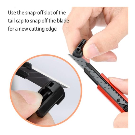 Cutter & Universalmesser Set – DOWELL 6 Stück Professional 9 mm Messer inkl. 20 pcs 30° Abbrechklingen – Präzise Cuttermesser für Tapeten Papier Folien & Basteln