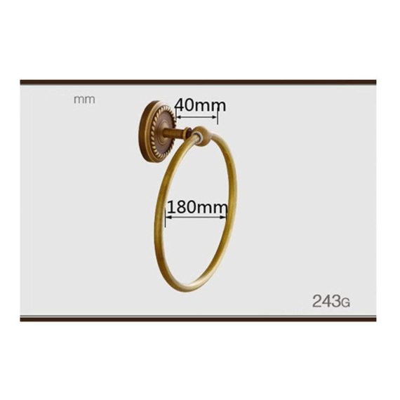Europäischer Retro Handtuchring aus Antikmessing - Wandmontage Geschnitztes Design für Badezimmerzubehör