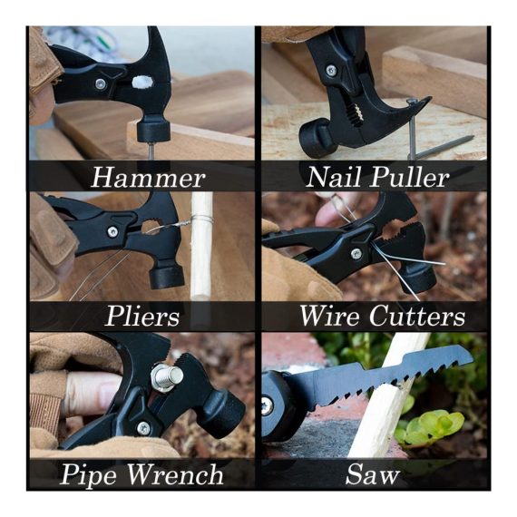 Multifunktionswerkzeug 12-in-1 Camping Multitool für Männer mit Hammer Zange Säge Schraubendreher Flaschenöffner - Ideales Geschenk für Väter Ehemänner - Upgrade für Camping Wandern DIY-Projekte