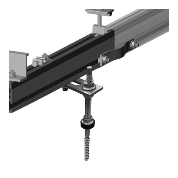 Edelstahl Holzschrauben M10x200mm/250mm - Höhenverstellbare Stockschrauben für PV Anlagen Montage auf Gebäudedächern (4/6 Stück