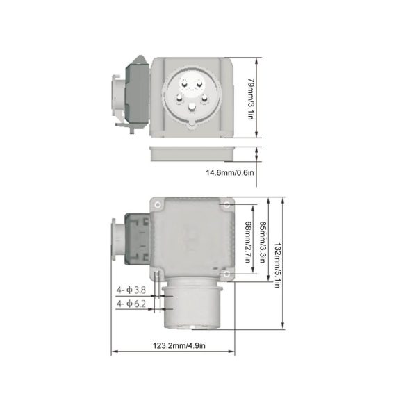 3-Phasen Druckschalter 400V - Maschinenschalter mit 160cm Kabel Phasenwender und Nullspannungsschalter - KEDU KOA7 kompatibel