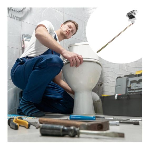 3-teiliges Toilettenteile-Set Frontmontage-Hebel Ersatz-Toilettenseitenmontagegriff und Spülkästen-Schlüssel für optimale Toiletteneffizienz