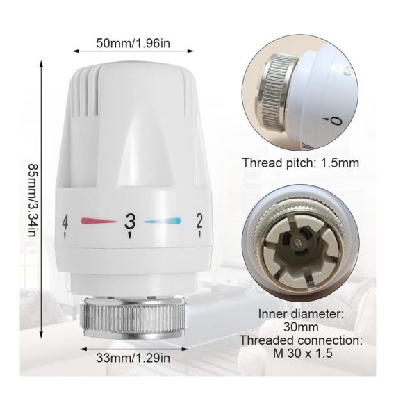 Heizkörperregler & Zubehör 4er Set - Kamanan Thermostatventile für effiziente Raumtemperatursteuerung in Büro und Haus Ersatzkopf für Heizungsthermostate M30*1.5