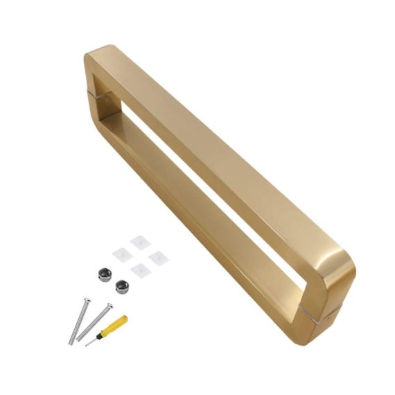 Doppelseitiger H-förmiger Türgriff aus Edelstahl für Terrassen- Holz- und Badezimmertüren – 825 cm Silber / 625 cm Gold