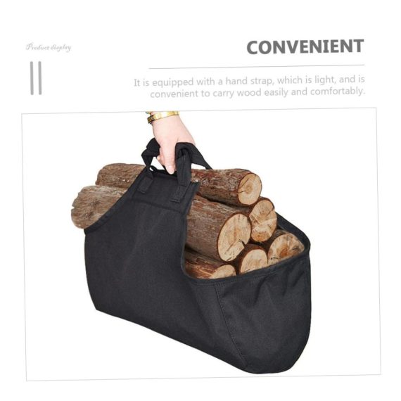 3er Set Faltbare Holzkörbe mit Reißverschluss für Kaminholz - Canvas-Tragetaschen Wasserabweisend Brennholzhalter