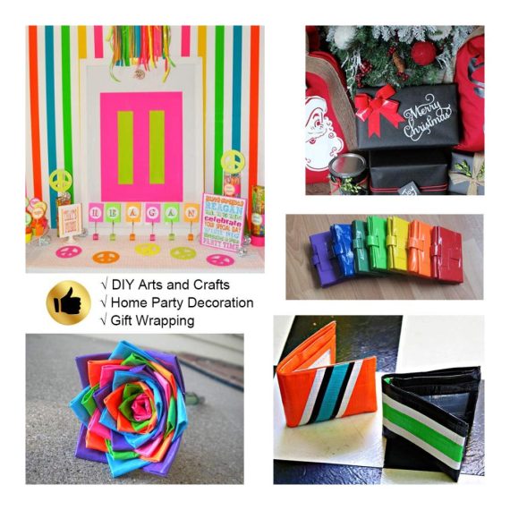 AUMUA Panzertape 10er-Pack - 50mm x 9m Bunt Gewebeband Wasserfest & Handreißbar für Markieren Abdichten Bündeln DIY Kunst & Handwerk