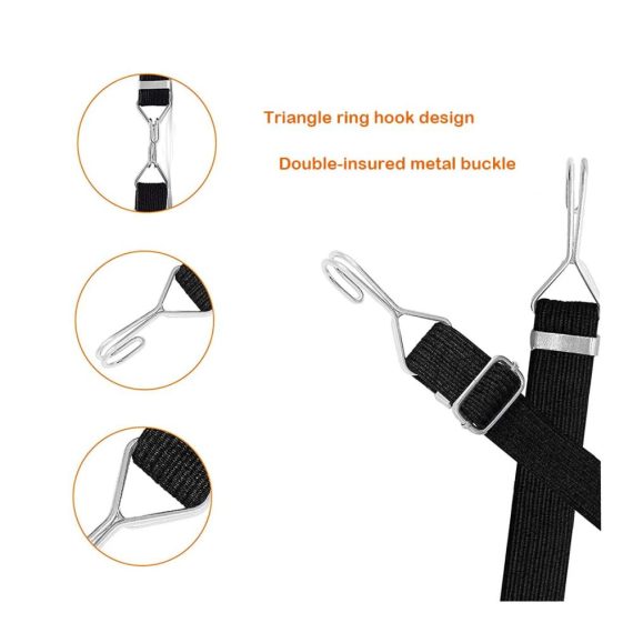 Gummiseile 2er Set - Robuste Spanngummis mit Haken 2m verstellbare Spanngurte Metallschnalle ideal für Handwagen Fracht Gepäckträger Camping - Heavy Duty Bungee Riemen in Schwarz