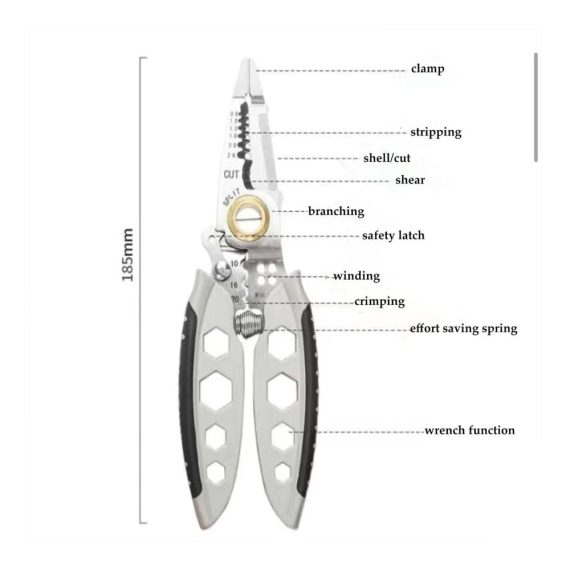 7 Inch Abisolierzangen Set (2 Stück) - Multipurpose Wire Stripper und Crimping Tool für Elektriker mit Hex Holes und Sicherheitsverriegelung