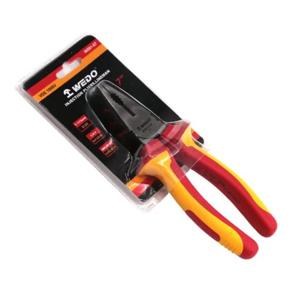 Isolierte Linesman-Zange 152 cm | VDE 1000V Kombizange mit rutschfesten Griffen | HRC 58-63 Backenhärte | Elektriker Seitenschneider für präzise Arbeiten