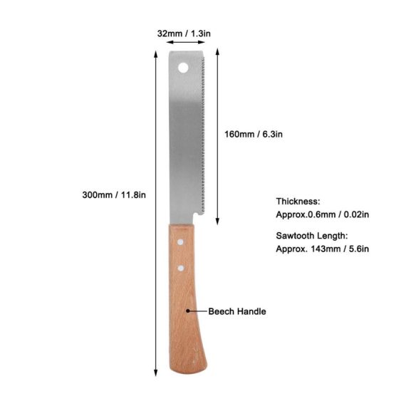 Fuchsschwänze Holz-Handsäge 305 cm - Präzise Holzbearbeitung mit Kleiner Handsäge Holzgriff und Bündigem Schneiden - Zierwerkzeug und Ideale Geschenke für Männer und Frauen in der Holzwerkstatt