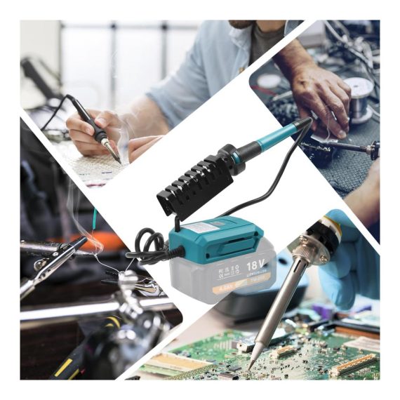 Akku-Lötkolben Set Kabelloser Lötkolben mit einstellbarer Temperatur superschnellem Aufheizen für Elektronik Heißschneiden und Brandmalerei (Ohne Akku