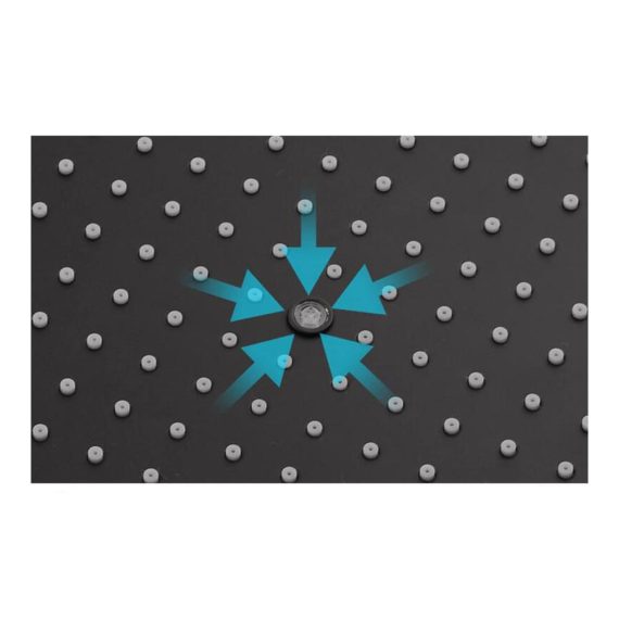 8 Zoll Regenduschkopf mit Druckverstärkung und Anti-Kalk Silikondüsen - Hochwertiger Edelstahl Einbauduschkopf in mattem Schwarz (Square