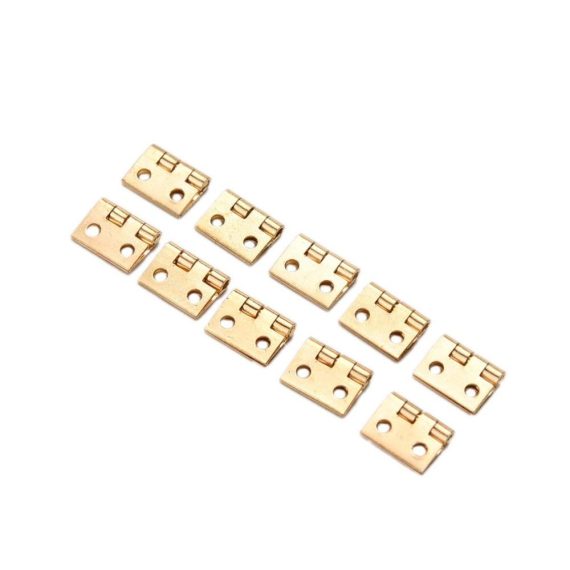 10 Mini-Scharniere aus Messing – Ideale Dekoration für Schmuck-Holzkisten Schränke und Puppenhaus-Möbel – Inklusive Nägel für einfache Montage