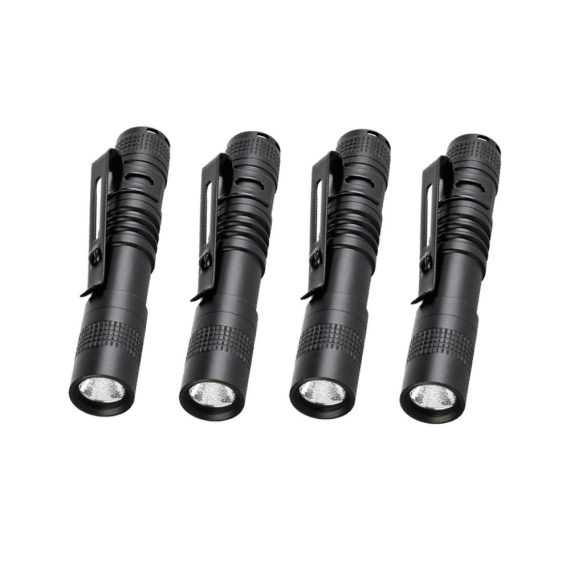 4er Pack Mini LED Taschenlampen - Kompakte XPE-R3 900 Lumen Taschenlampen 9cm tragbar mit Clip - Ideal für Camping Bergsteigen und Notfälle