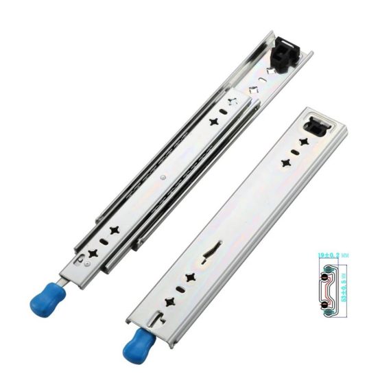 Premium Schubladenauszüge Schwere Schubladenführungen 53 mm Breite Kugellagerverriegelung Seitenmontage - 1 Paar (2 Stück) - Robuste 80 cm/32 Zoll Schubladen für mühelose Organisation und einfache Handhabung