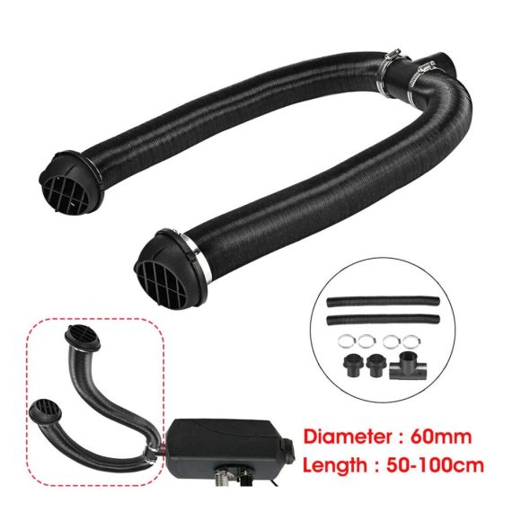 Lüftungszubehör 60 mm Lüftungsschlauch mit T-Stück Heizungsrohr Luftauslass & Clips