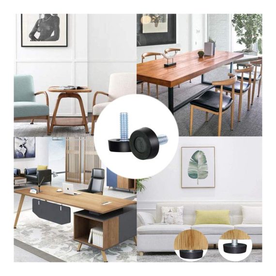 32 Stück Verstellbare Möbelfüße | M8 Gewinde | Nivellierfüße für Möbel Stühle und Tische | Schwarz | M8*25 mm